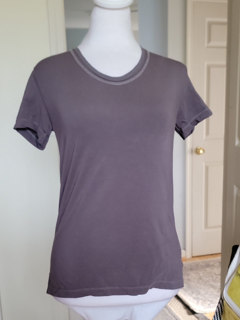 Bamford Basic Crew Neck Tee in Dark Gray